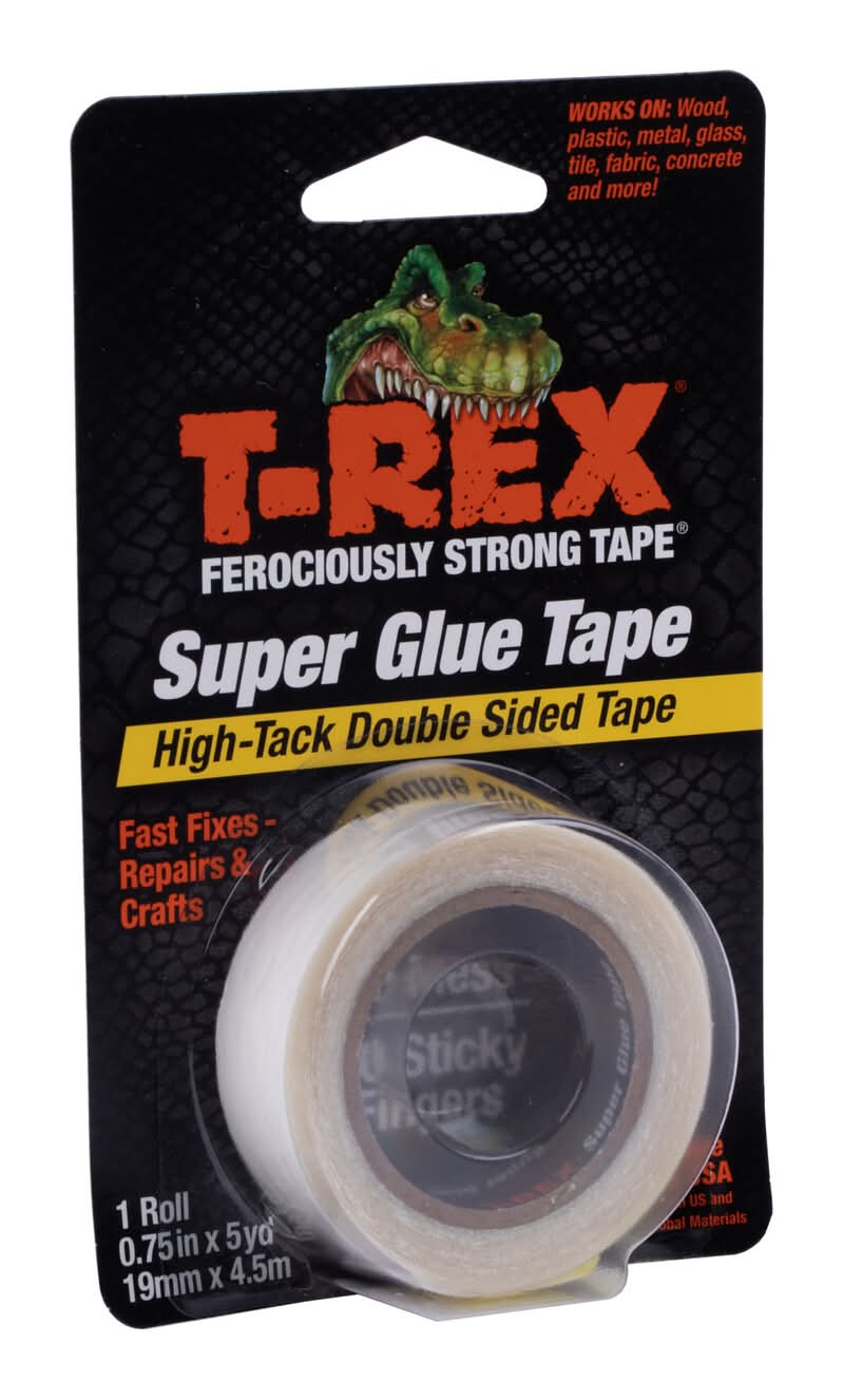 T-Rex 19mm x 4.5m Clear Double Sided Super Glue Tape