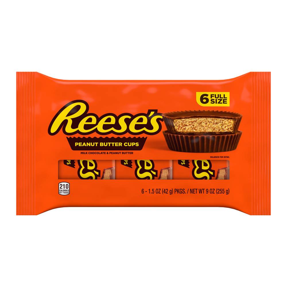 Reese's Milk Chocolate & Peanut Butter Cups (1.5 oz, 6 ct)