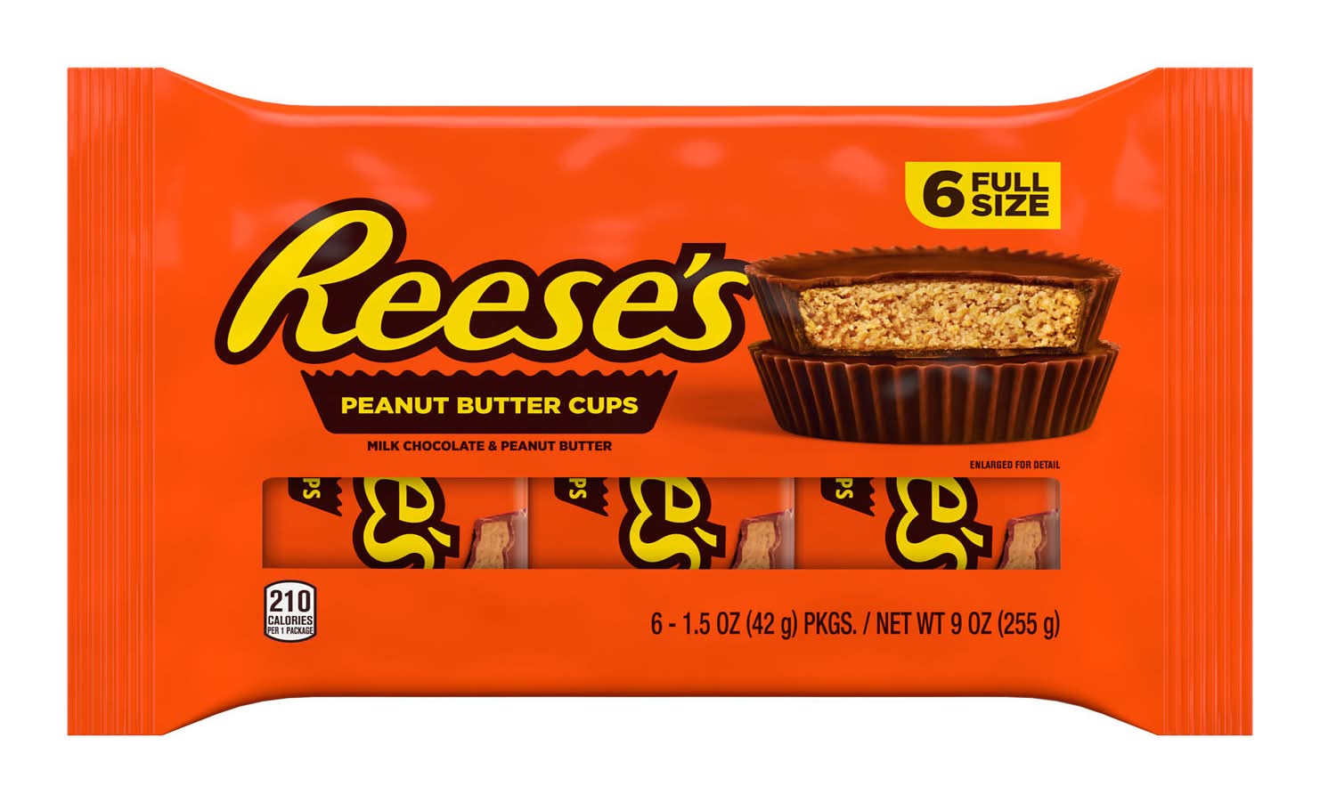 Reese's Milk Chocolate & Peanut Butter Cups (6 x 1.5 oz)