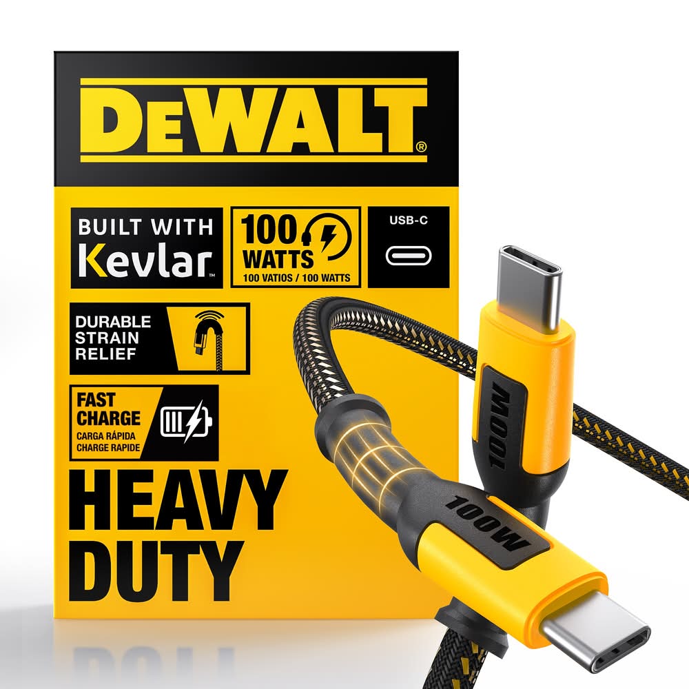 DEWALT 6-ft USB-C USB-C Black Cable