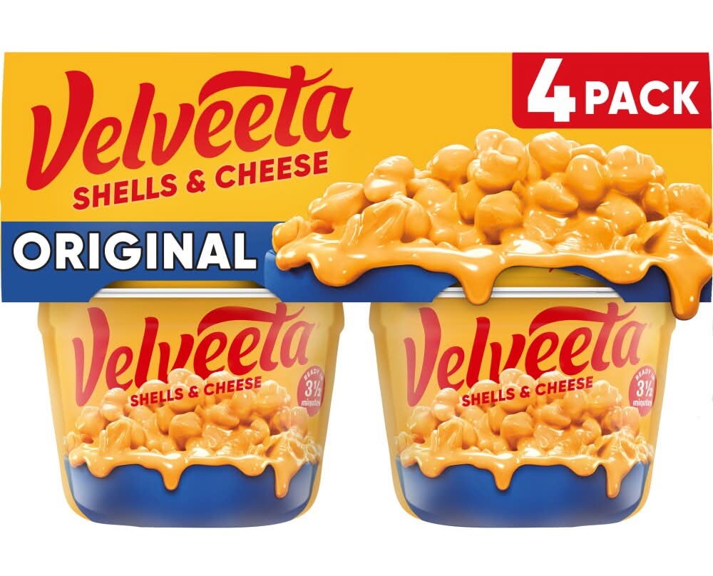 Velveeta Original Microwaveable Shell Pasta & Cheese Sauce (4 x 2.39 oz)