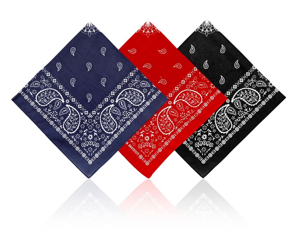 Infinity Brands Men's Red, Navy and Black Cotton Bandana