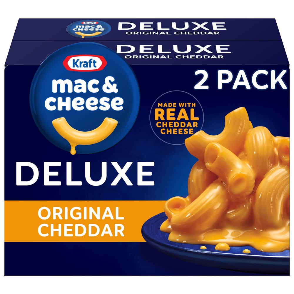 Kraft Deluxe Mac & Cheese pack, Original Cheddar (2 x 14 oz)
