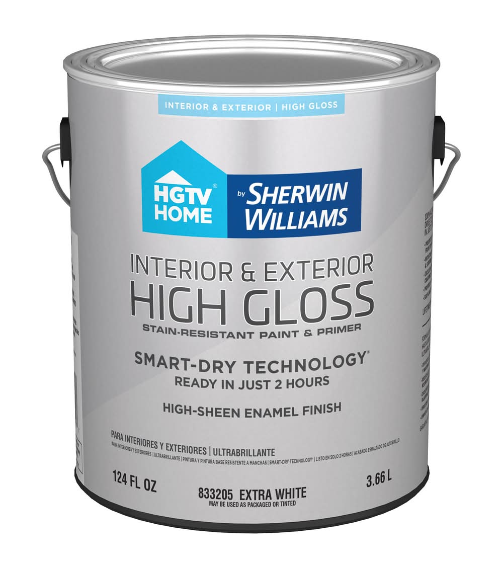 HGTV HOME by Sherwin-Williams High-gloss Extra White Water-based Interior/Exterior Door and Trim Paint ( 1-gallon )