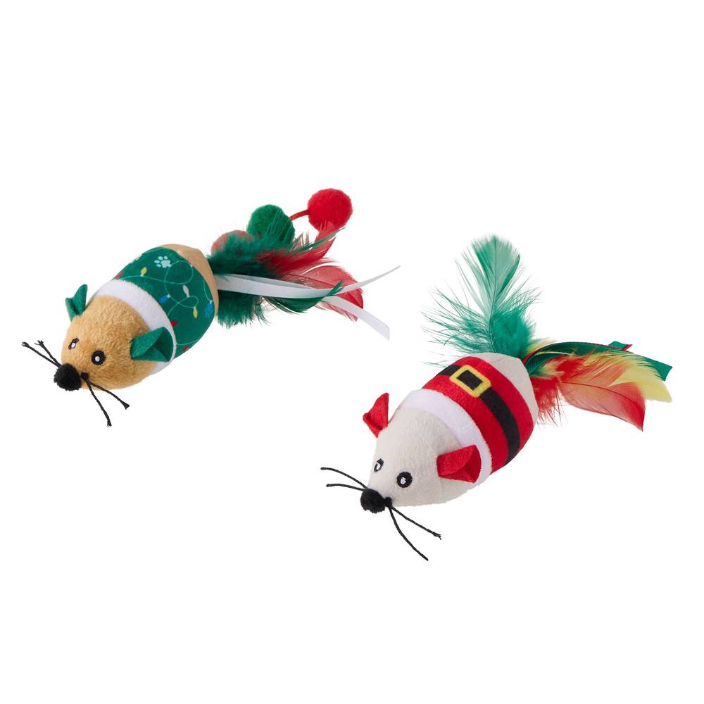 Merry & Bright Elf & Mice Cat Toys, Assorted (2 ct)