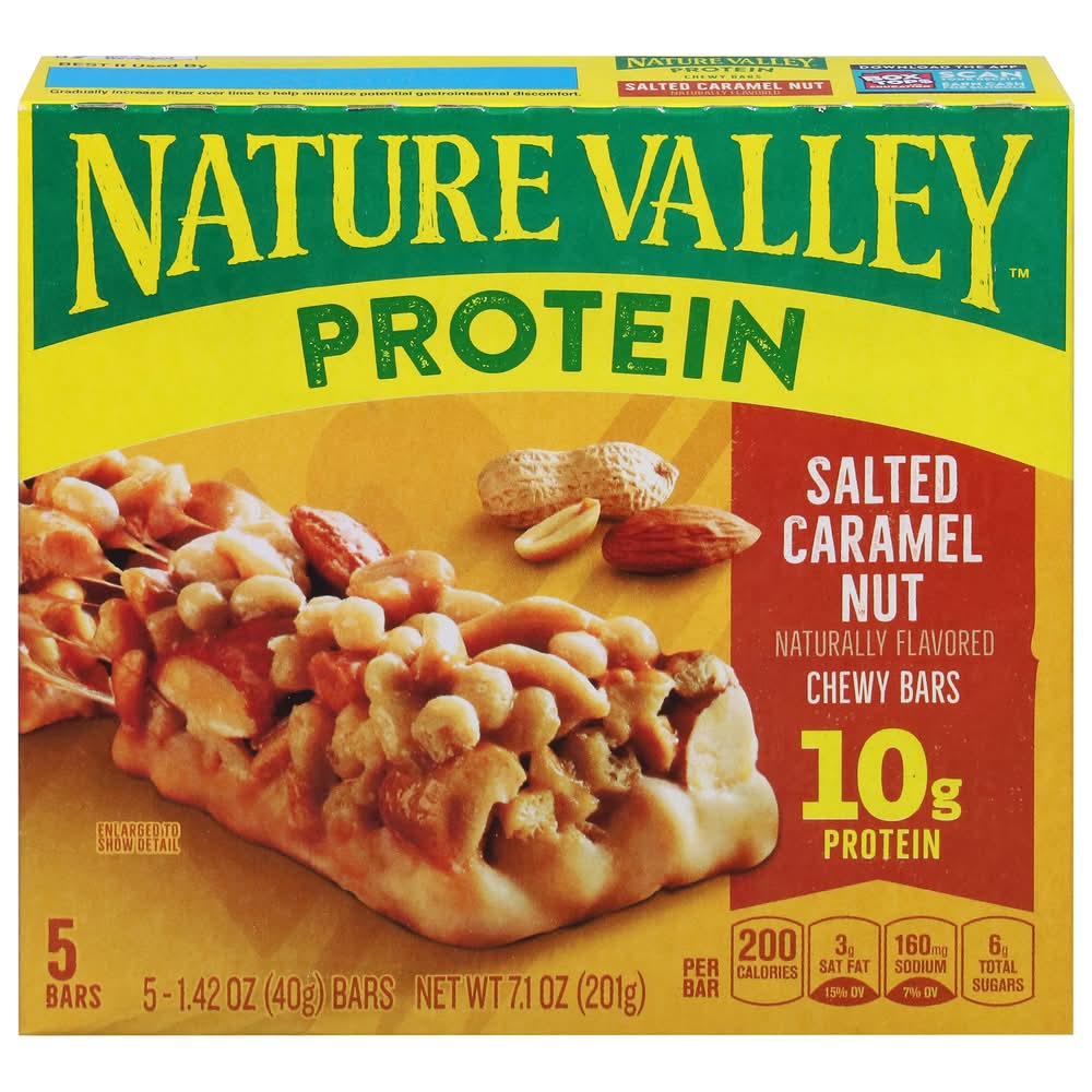 Nature Valley Protein Salted Caramel Nut Chewy Bars (5 x 1.42 oz)