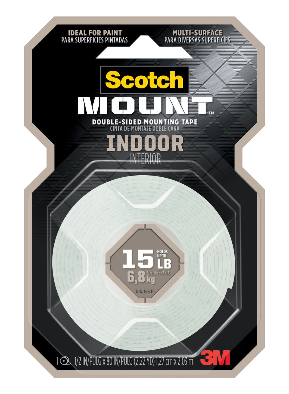 3M Scotch-Mount 80 In. L X 1/2 In. W Double-Sided Mounting Tape