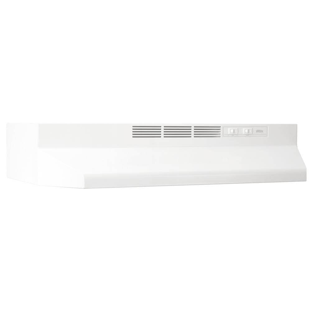 Broan 30-in 50-CFM Ductless White Under Cabinet Range Hoods Undercabinet Mount with Charcoal Filter | 413001L