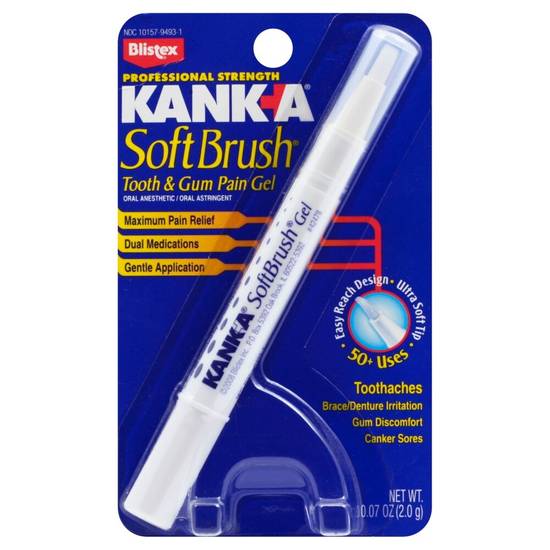 Kank-A Soft Brush Tooth and Gum Pain Gel, Oral Anesthetic, Professional Strength