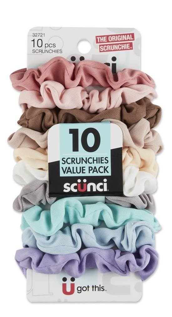 Scunci Mini Scrunchies, Assorted Colors, 10 pk