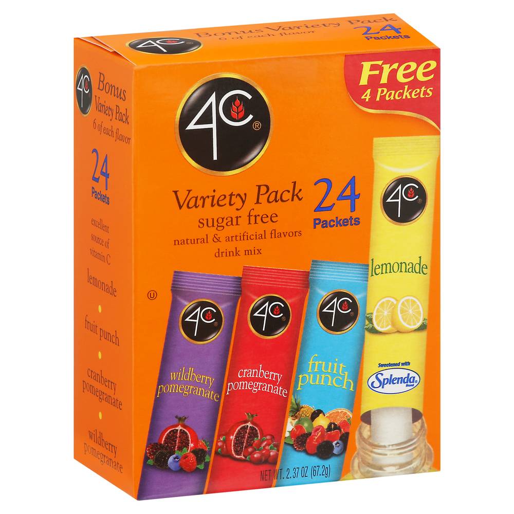 4C Foods Variety pack Sugar Free Drink Mix (24 packets)