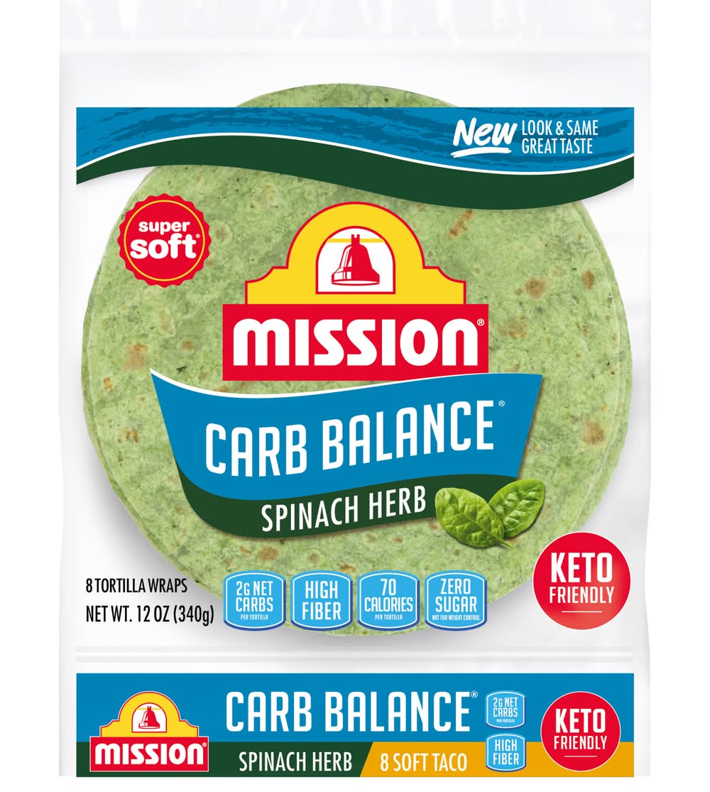 Mission Carb Balance Spinach Herb Tortilla (12 oz, 8 ct)