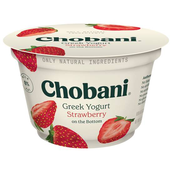 Chobani Nonfat Strawberry on the Obttom Greek Yogurt