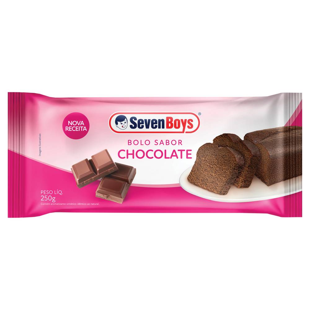 Seven boys bolo sabor chocolate (250 g)