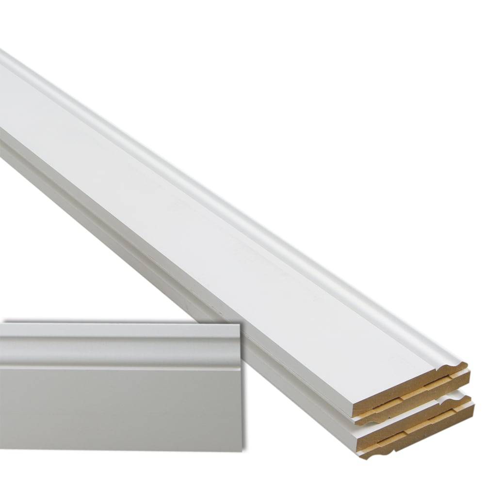 19/32-in x 5-1/4-in x 12-ft Colonial Primed MDF 163E Baseboard Moulding (5-Pack) | C163E12FBDPM