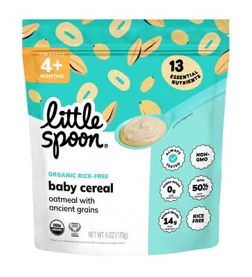 LITTLE SPOON Rice Free Organic Oatmeal Baby & Infant Cereal, 4+ Months (6 oz)