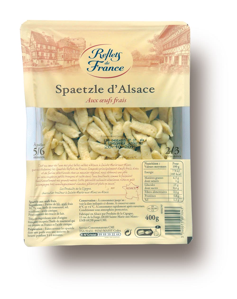 Reflets de France - Pâtes spaetzle aux œufs frais (400g)