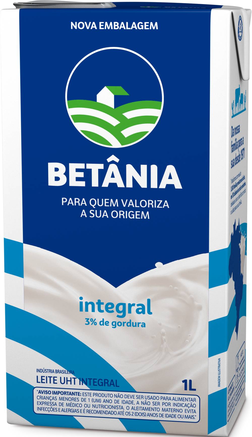 Betânia leite integral uht sem tampa (1 L)