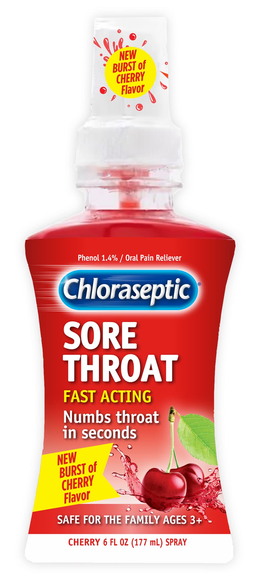 Chloraseptic Sore Throat Spray, Cherry (6 fl oz)