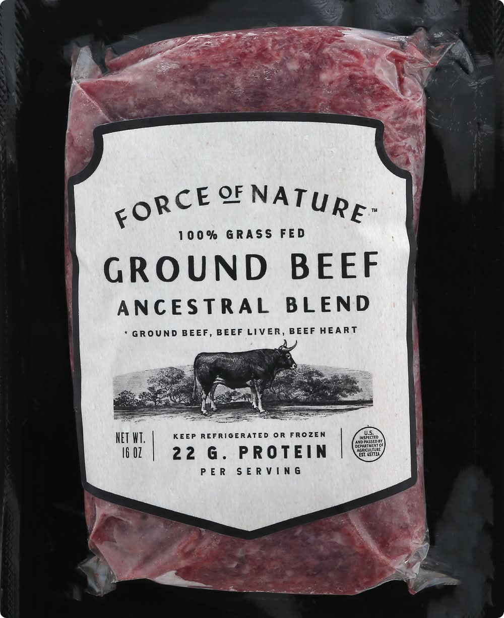 Force of Nature Meats 100% Grass Fed Ground Ancestral Blend Beef (16 oz)