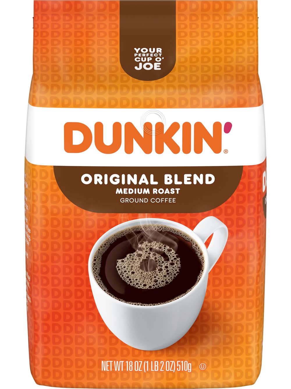 Dunkin' Original Blend Medium Roast Ground Coffee, Original (18 oz)