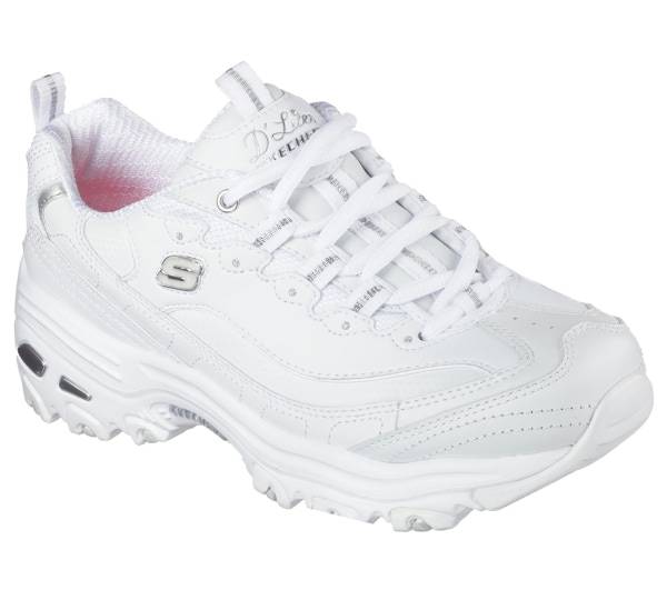 Skechers Women's D'Lites-Fresh Start Shoes, White, Size 8.5 Wide