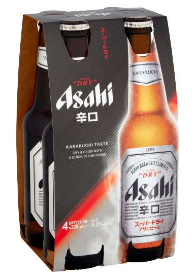 Asahi Super Dry Beer (4 x 330ml)
