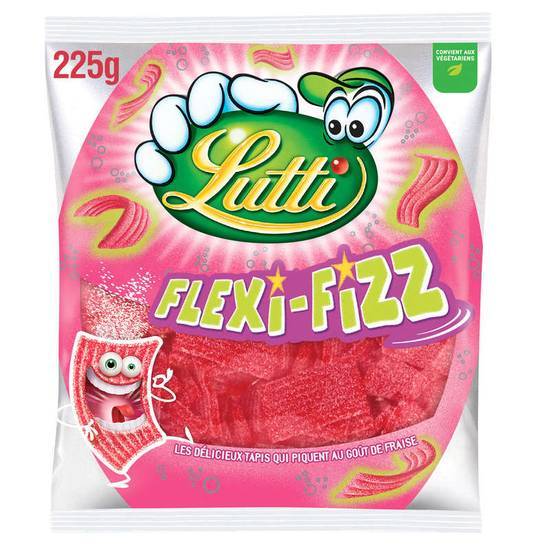 Lutti bonbons flexi-fizz gout fraise 225 g