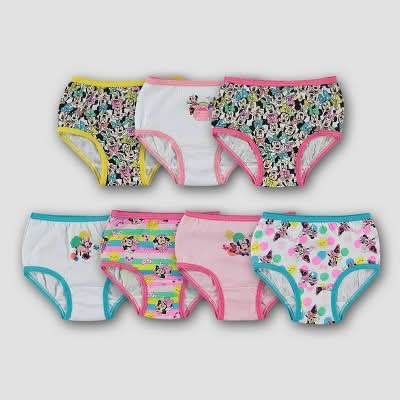 Minnie Mouse Cotton Mid Rise Underwear, 2-3T (7 ct)