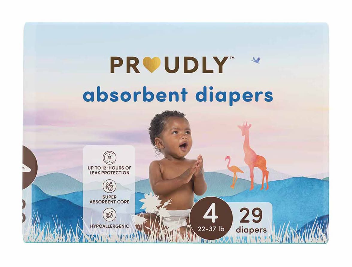 PROUDLY Absorbent Diapers For Baby, 4 (29 ct)