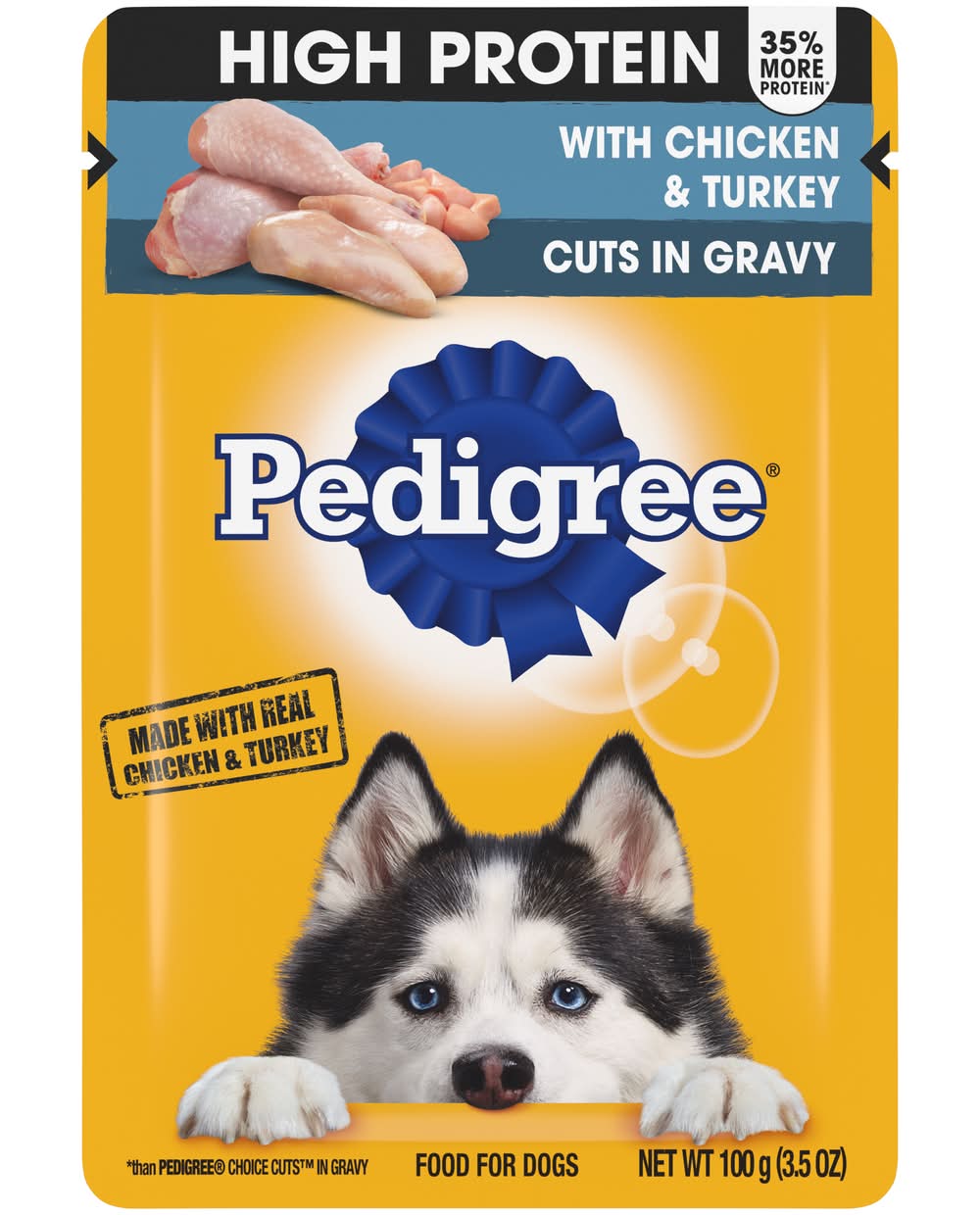 Pedigree High Protein Adult Wet Dog Food, Chicken-Turkey (3.5 oz)