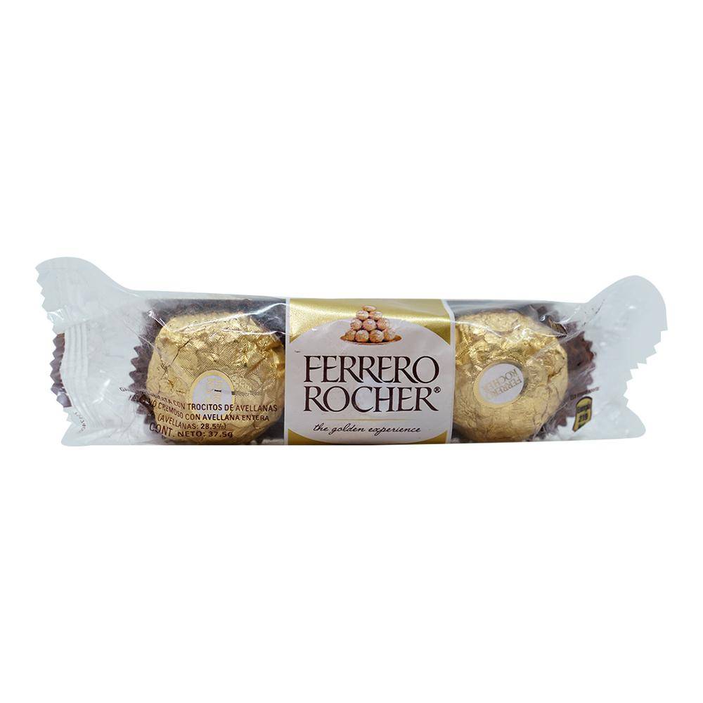 Ferrero rocher chocolate relleno con trozos de avellanas  (3 piezas)