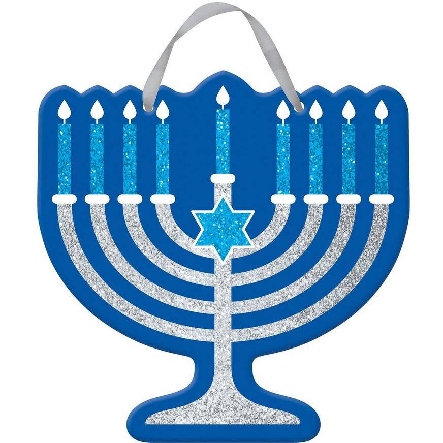 Glitter Menorah Sign