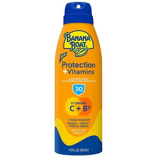 Banana Boat Protection + Vitamins Sunscreen Spray, SPF 30 - 4.5 fl oz
