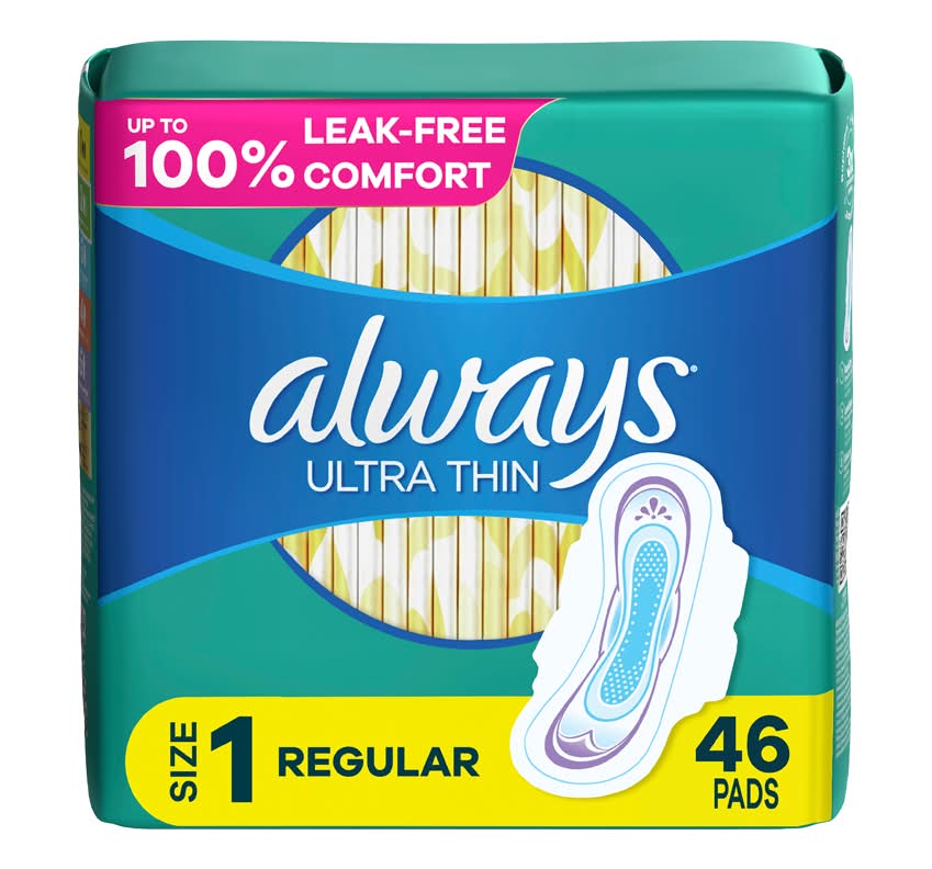 Always serviettes ultra thin extra longues super avec ailes (female/taille 1) (46 unités) - always regular pads with flex wing (220 g)