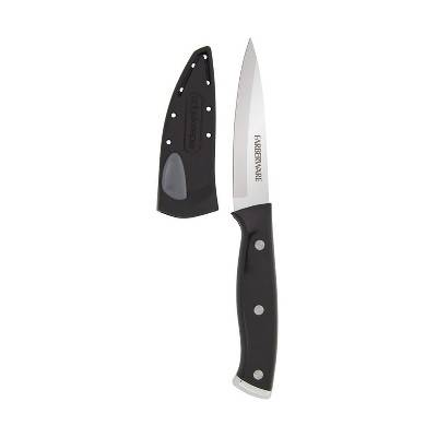 Farberware 3.5" Paring Knife Black: Stainless Steel Kitchen Knife, Riveted Handle, Hand Wash, Lifetime Warranty