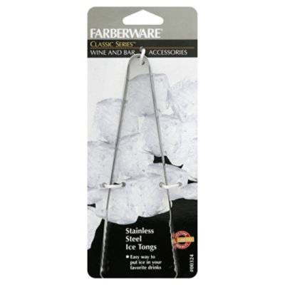 Farberware Bar Stainless Steel Ice Tongs Wine And Bar Accessories - Each