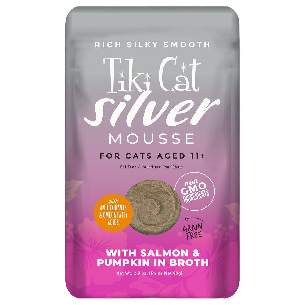 Tiki Cat® Velvet™ Mousse Senior Cat Food - Non-GMO, Salmon, 2.8oz (Flavor: Salmon, Size: 2.8 Oz)