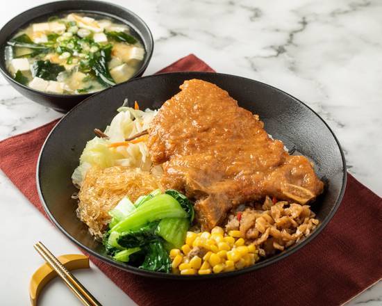 滷排骨飯套餐 Rice with Braised Pork Ribs Combo