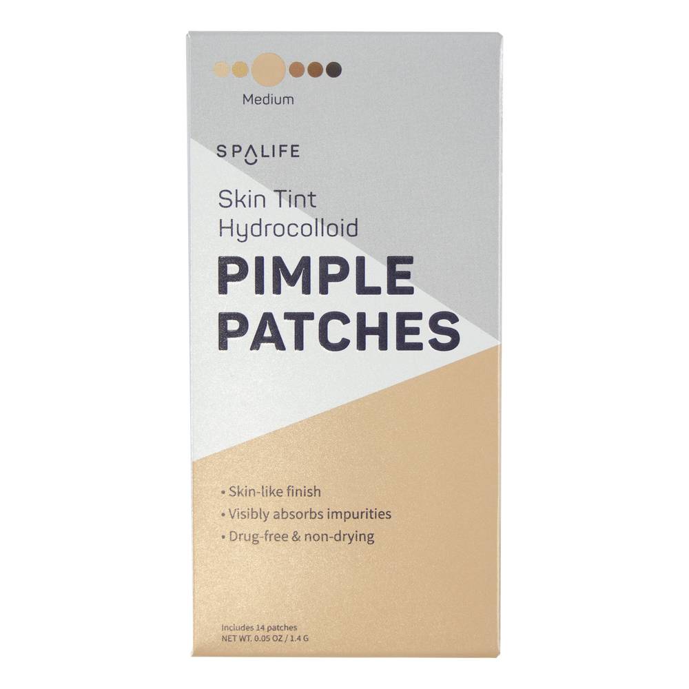 SpaLife Skin Tint Hydrocolloid Pimple Patches, 14 CT - Shade Medium