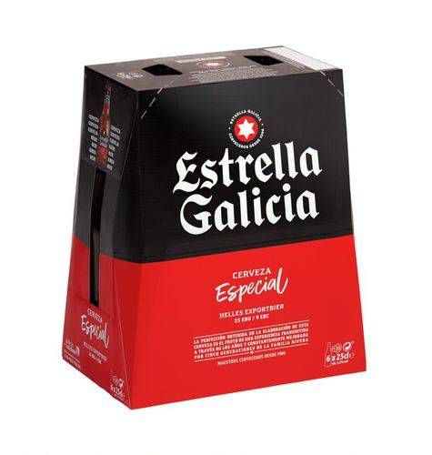 Cerveza Estrella de Galicia Pack 6 Unidades (25 cl)