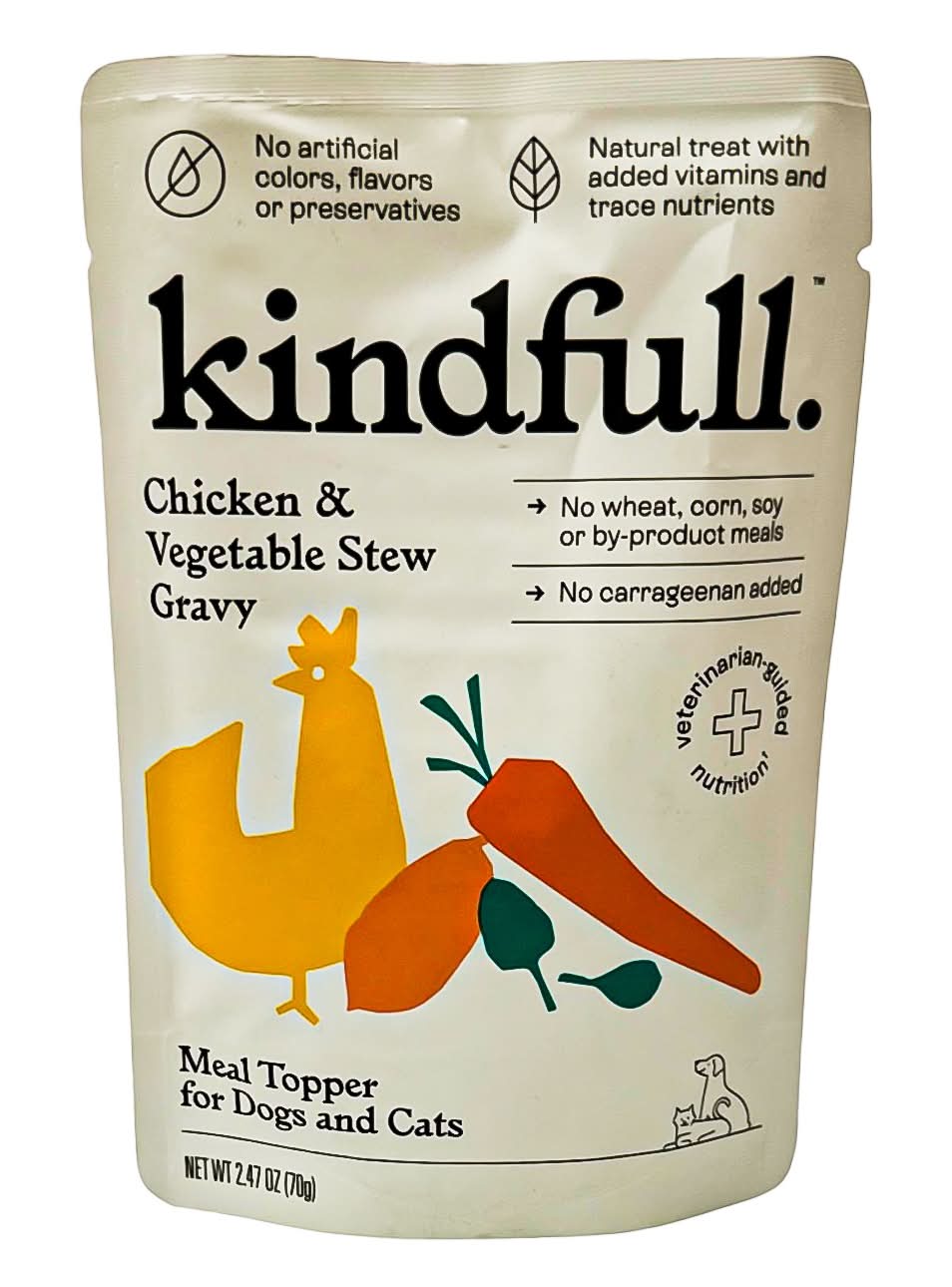 Kindfull Meal Enhancer Topper Puree Wet Dog & Cat, Chicken-Vegetable (2.47 oz)