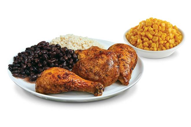 1/2 Fire Grilled Chicken - With Rice and Beans and 1 Additional Side