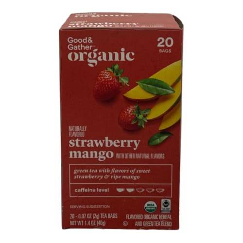 Good & Gather Organic Green Tea Bags, Strawberry-Mango (1.4 oz, 20 ct)