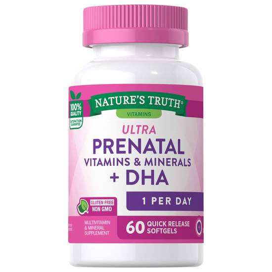 Nature's Truth Ultra Prenatal Vitamins & Minerals + Dha (60 ct)