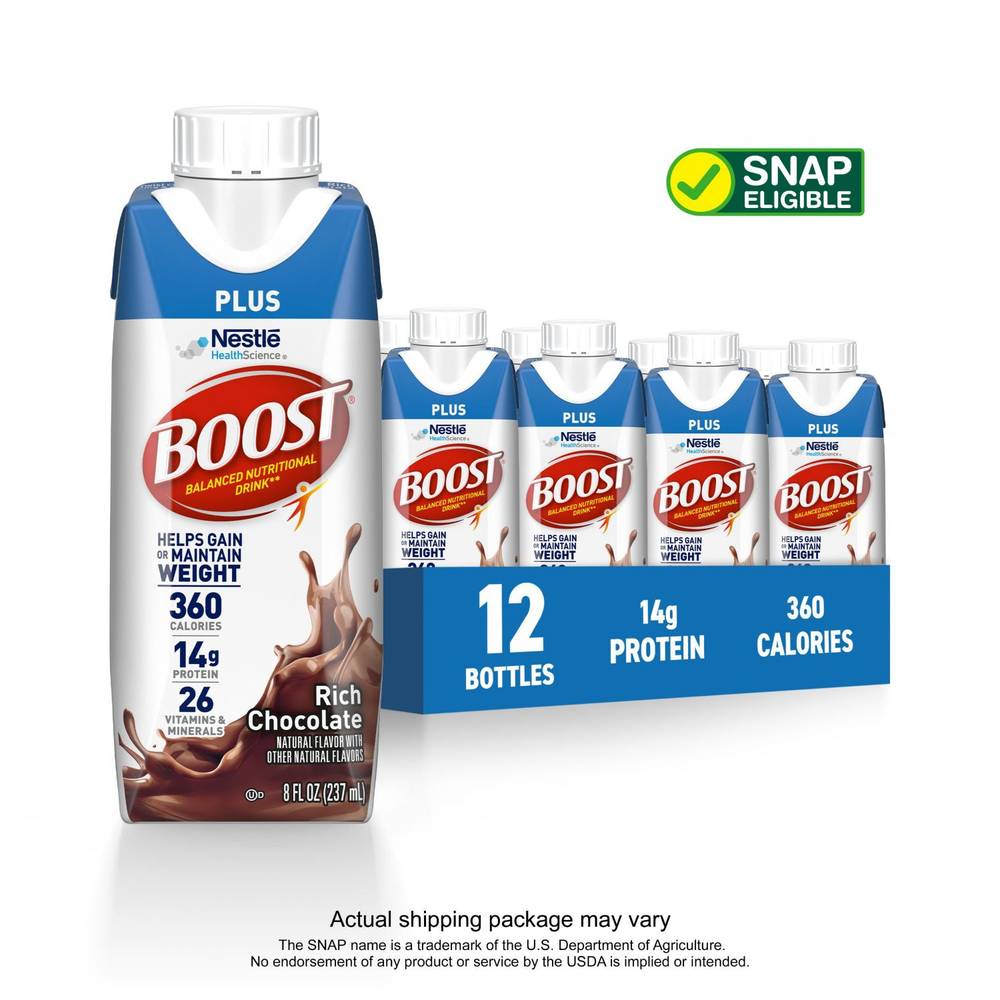 Boost Plus Ready-To-Drink Nutritional Drink (12 pack, 8 fl oz)