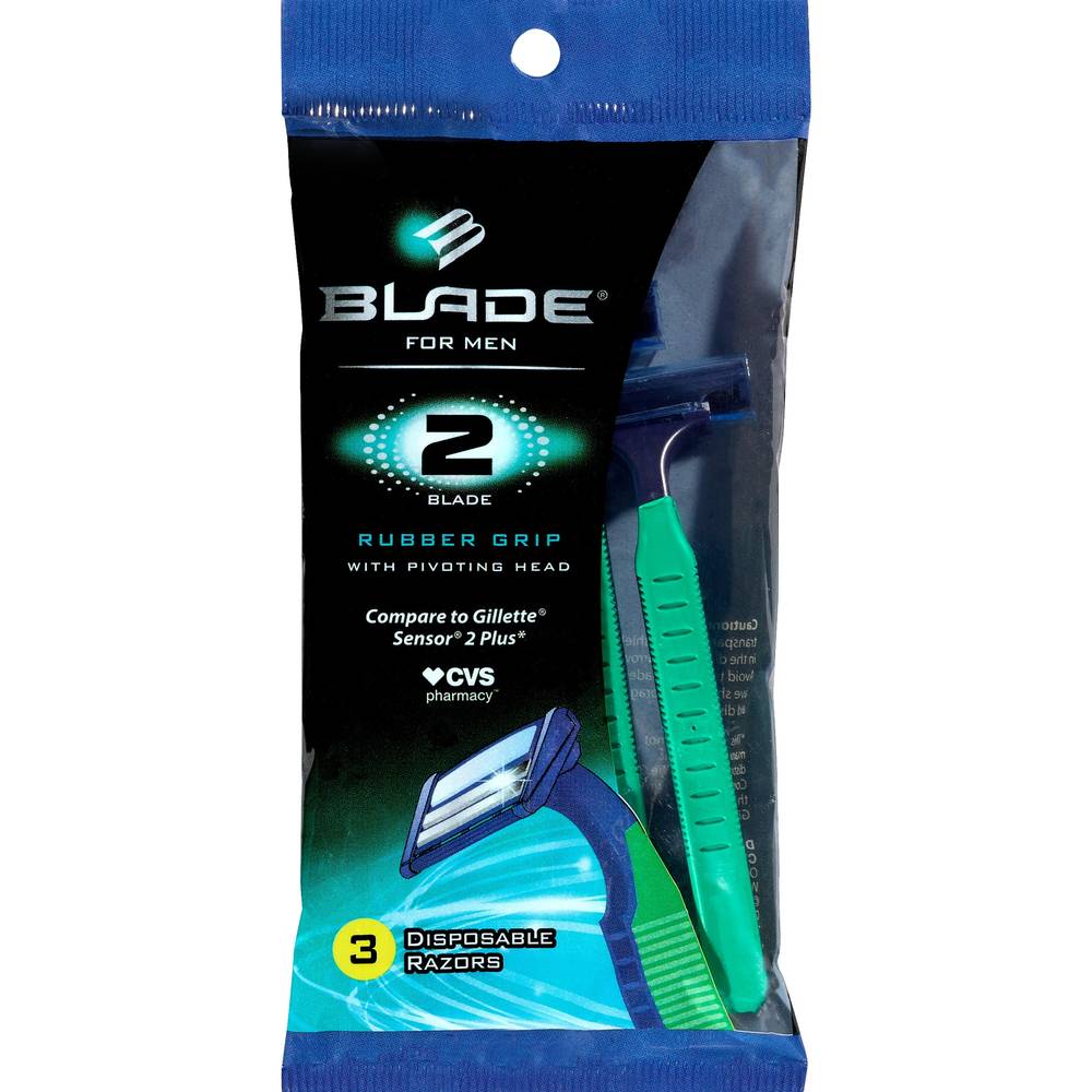 Blade Men'S 2-Blade Disposable Razors, 3 Ct