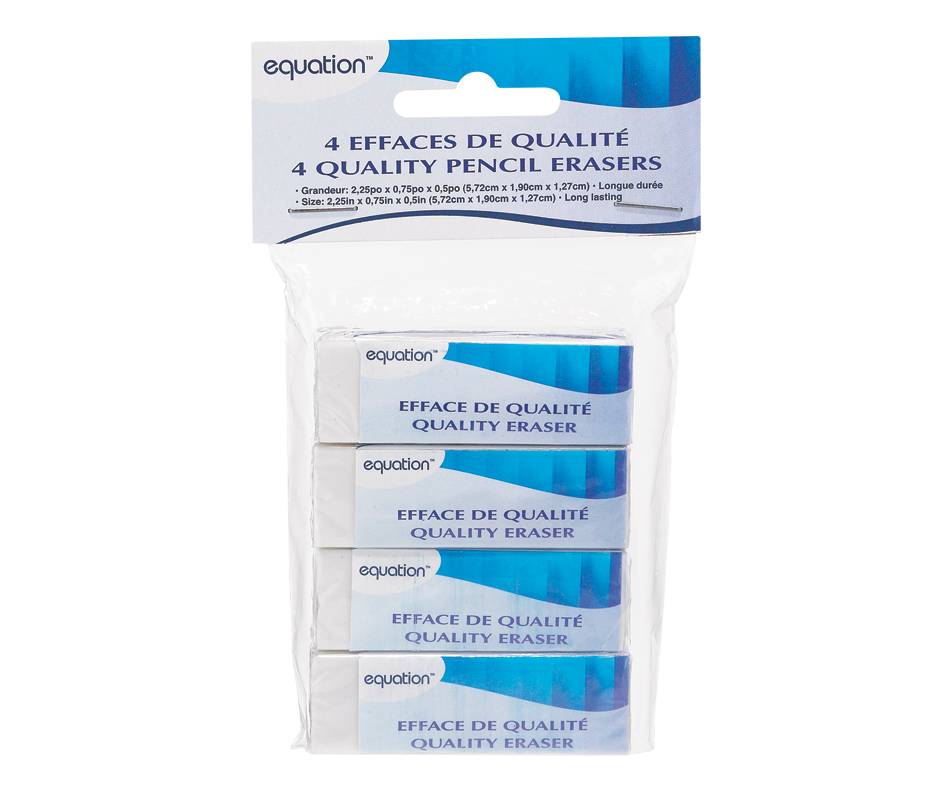 Equation effaces de qualité (4 unités) - quality pencil erasers (4 units)