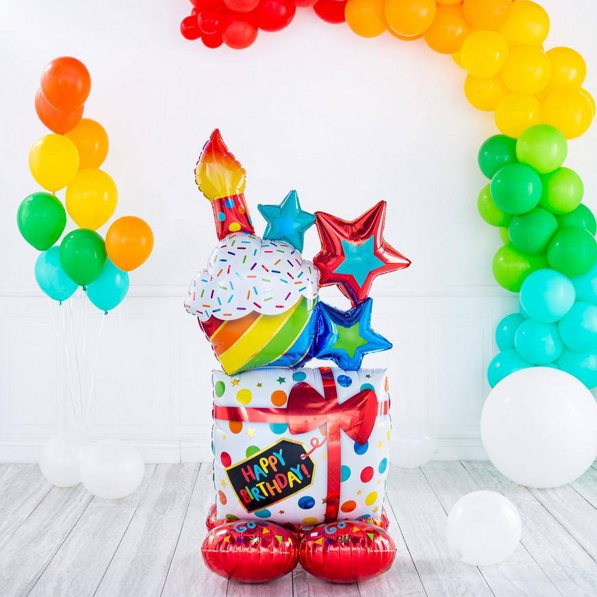 Party City Airloonz Stacked Birthday Icons Balloon (55in)