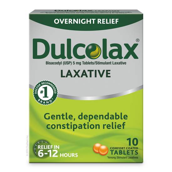 Dulcolax Laxative Tablets for Overnight Relief, 10 CT